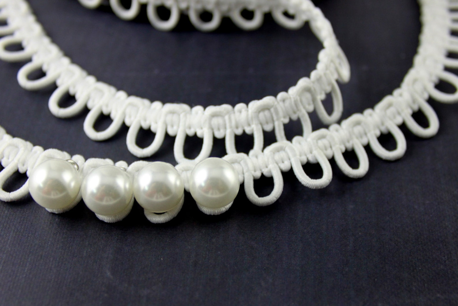 Ivory Elastic Bridal Button Loops Etsy