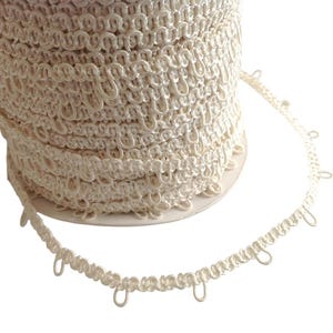Ivory 1 inch spaced Elastic Bridal Button Loops