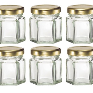 6 1.5 oz Mini Glass Jars for DIY Wedding jam jelly honey favors DIY Magnetic Spice Jars/ Storage and Organization image 3