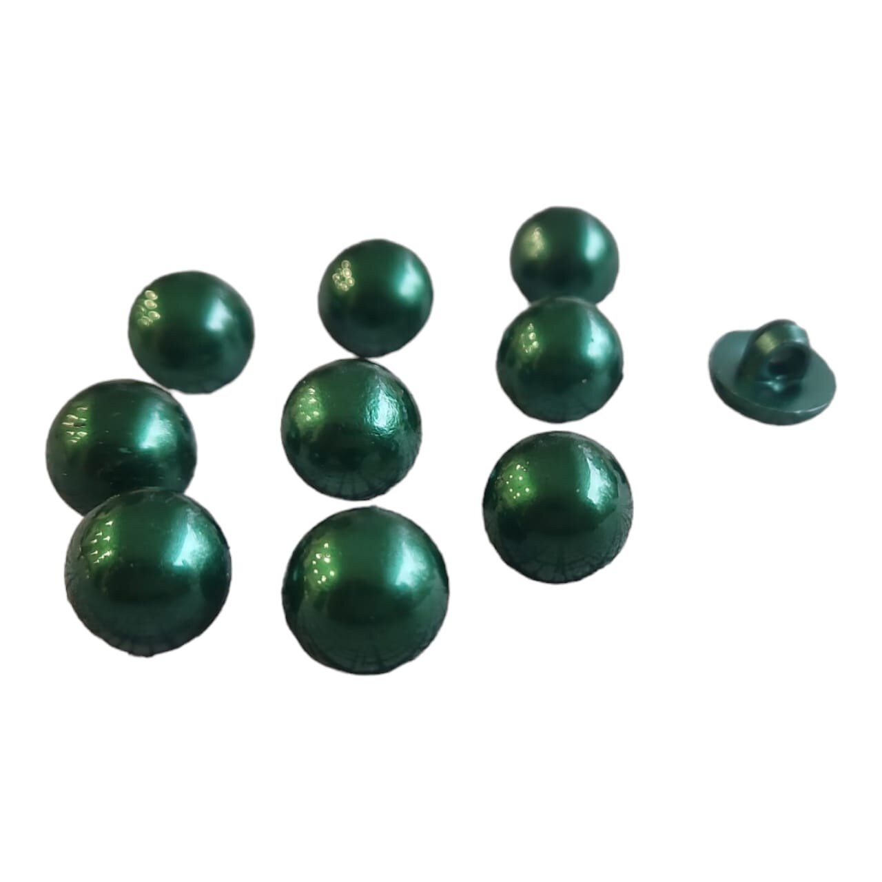 Set of 6 13mm Round Faceted Stained Glass Jewels Clear