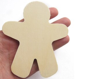 Unfinished Wood Gingerbread Man Cutout - 3-7/8" x 3-3/8" x 1/8"