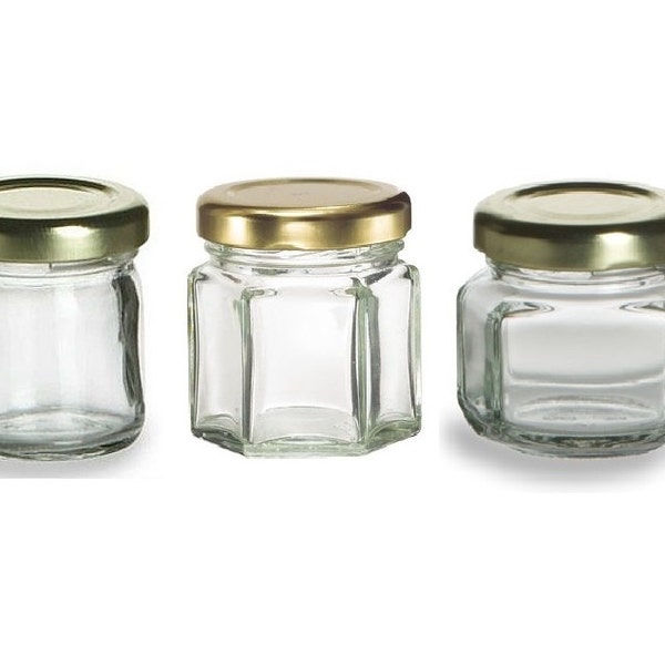 Set of 24 - 1.5 oz Mini Glass Jars for DIY Wedding jam jelly honey favors DIY Magnetic Spice Jars- Storage and Organization