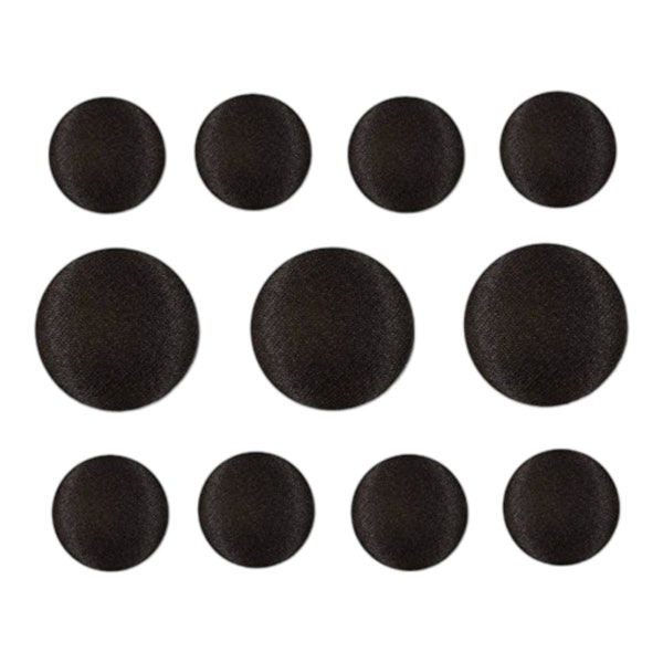 Black Satin Tuxedo Button Sets - 3 Large 8 Small