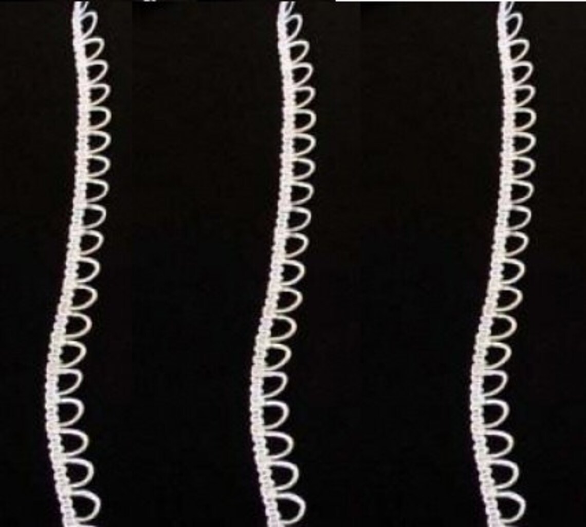 6 White Elastic Bridal Button Loops Etsy