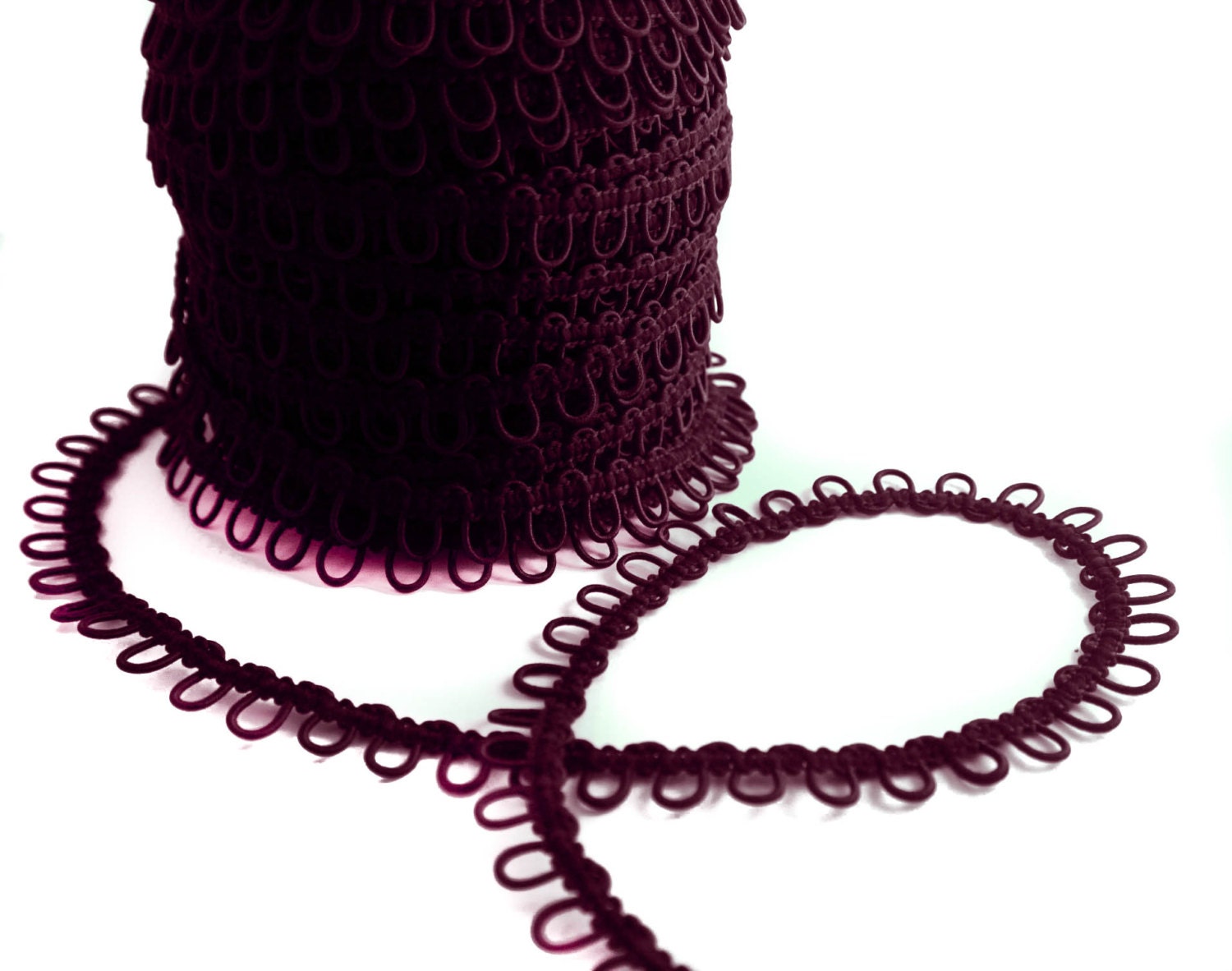 Burgundy Elastic Bridal Button Loops