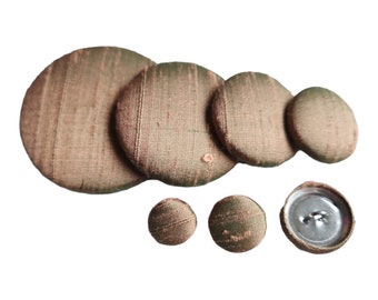 Antique Beige Dupioni Silk Shank Buttons / Rich Textured Handmade Touch for Tuxedos Suits Blazers Vests Shirts Blouses