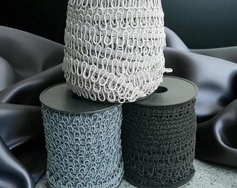 Presillas elásticas para botones de novia en negro y gris / Elige tu color