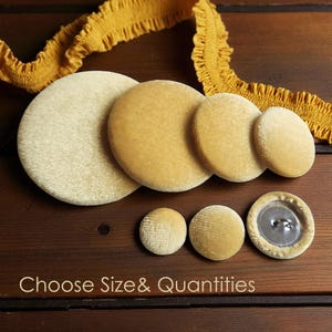 Mustard Yellow Velvet Covered Shank Buttons for Sewing Projects Blouses Blazers Dresses Best/man Suits Jackets and Sleeve Button.