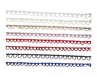 Non-Elastic Bridal Button Loop Fastening Trim / Choose Your Color