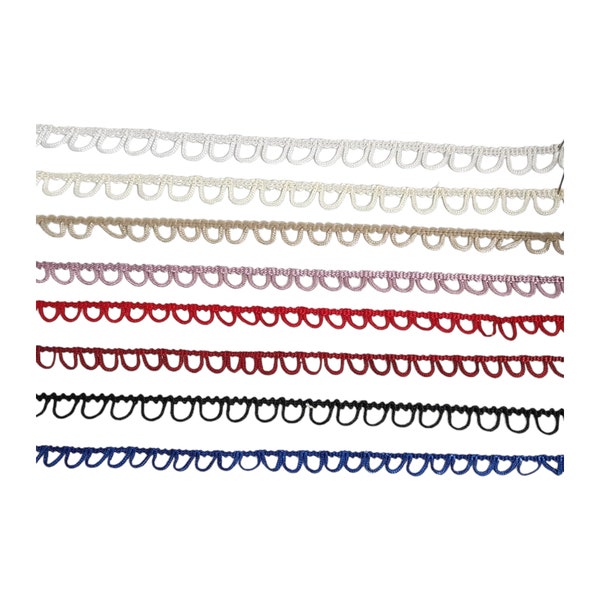 Non-Elastic Bridal Button Loop Fastening Trim / Choose Your Color