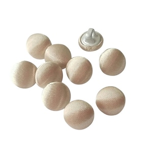 Nakpunar Satin Bridal Buttons - 3/8 in Champagne - Set of 10