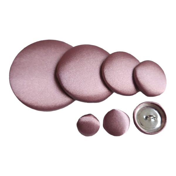 Mauve Pink Silk Satin Buttons with Shank / Elegant Handmade Touch for Wedding Gowns Tuxedos Suits Bridesmaids and Anniversary Dresses