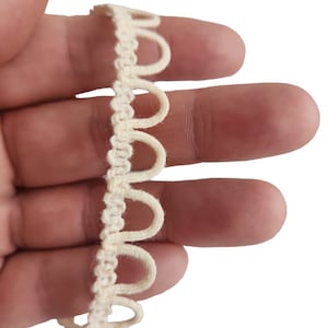 Neutral Color Cotton Button Looping / Non-Elastic Button Loop Fastening Trim / Pillow Cover Back / Suitable for hand dyeing