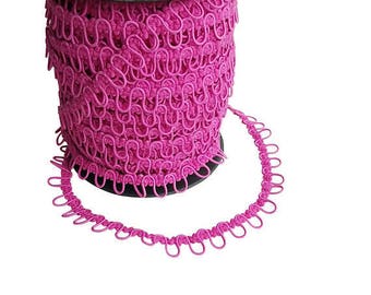 Magenta Elastic Bridal Button Loops