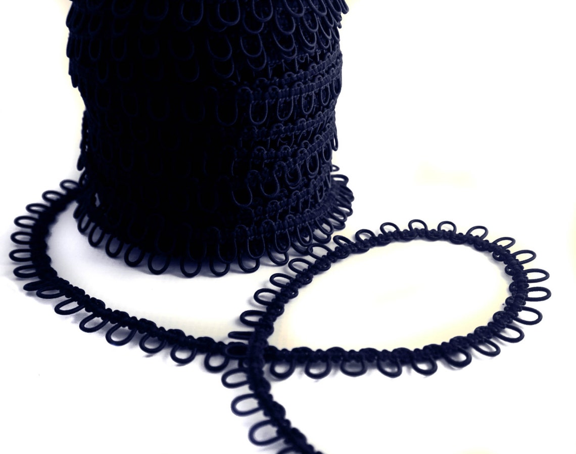 Navy Elastic Bridal Button Loops Etsy