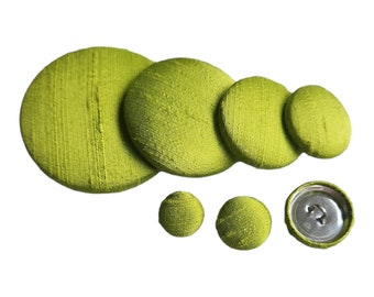 Lime Green Dupioni Silk Shank Buttons / Elegant Handmade Touch for Tuxedos Suits Blazers Bridesmaid Dresses Wedding Gowns