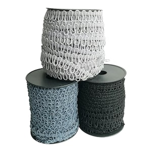 Black and Gray Elastic Bridal Button Loops / Choose your Color