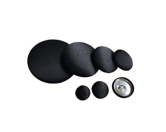 Black Silk Satin Buttons with Shank / Elegant Handmade Touch for Tuxedos Suits Blazers Bridesmaid Dresses Halloween Costumes and Crafts