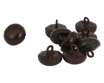 Brown Genuine Leather Buttons with Shank - For Sewing  Suits Bag Making Decorating Leather Shoes Reviving Outerwear and Upholstery