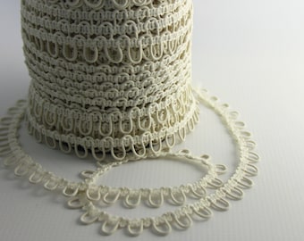 Ivory Elastic Bridal Button Loops