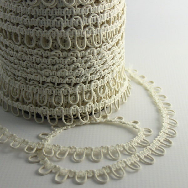 Ivory Elastic Bridal Button Loops