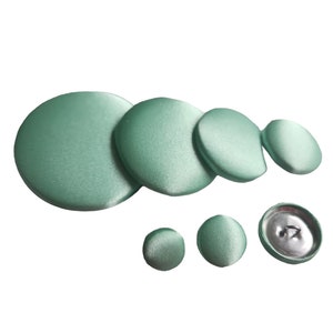 Mint Green Silk Satin Buttons with a Shank - Elegant Handmade Touch for Wedding Gowns Tuxedos Suits Bridesmaids and Flowergirl Dresses