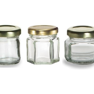 6 1.5 oz Mini Glass Jars for DIY Wedding jam jelly honey favors DIY Magnetic Spice Jars/ Storage and Organization image 1