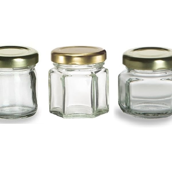 6 1.5 oz Mini Glass Jars for DIY Wedding jam jelly honey favors DIY Magnetic Spice Jars/ Storage and Organization