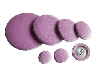 Lavender Handmade Velvet Covered Buttons with a Shank for Knit Baby Clothes Scrapbooking Sewing  Notions and Flower Girl Dresses.