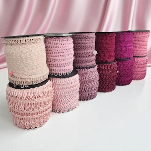 Pink Adjacent Elastic Bridal Button Loops / Light blush salmon bright candy mauve fuchsia orchid pink
