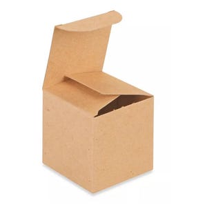 Kraft Reverse Tuck Carton Favor Boxes - 2 x 2 x 2" Chipboard Packaging Boxes, Eco-Friendly 100% Recycled, Made in USA