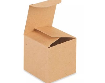 Kraft Reverse Tuck Carton Favor Boxes - 2 x 2 x 2" Chipboard Packaging Boxes, Eco-Friendly 100% Recycled, Made in USA