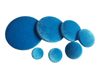 Aqua Blue Velvet Covered Shank Buttons for Sewing Projects Clothing Decorative Pillows Cushions and Cardmaking.