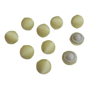 Yellow Silk Satin Buttons with Canvas Back for Sewing - Hand knit Sweater, Blouses, Baby Apparel, Wedding Dress Replacement Button fastener