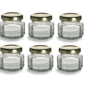 6 1.5 oz Mini Glass Jars for DIY Wedding jam jelly honey favors DIY Magnetic Spice Jars/ Storage and Organization image 4