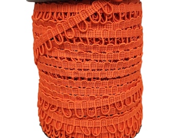 Orange Adjacent Elastic Bridal Button Loops