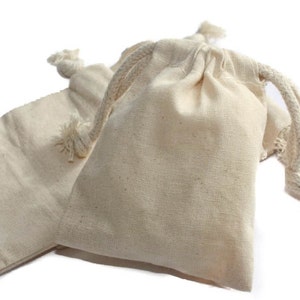 5x8 inches Premium Cotton Muslin Bags with Double Drawstring - Natural Cotton, unbleached, for Dry Goods, Grain Sacks, Favors, Stampable