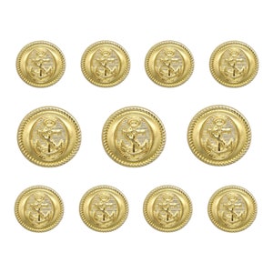 Gold Metal Sailor Design Blazer Buttons Set for Blazer Suit Jacket Sport Coat or Sweater / Nautical Father's Day Gifts /