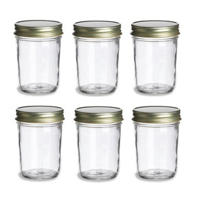 6 pcs 8 oz Mason Jar for DIY Wedding jam jelly Pie in a jar Storage and Organization image 1