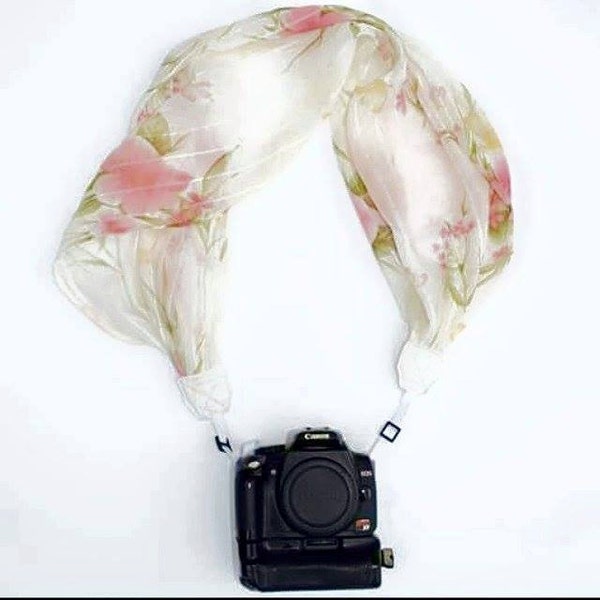 DSLR Camera Strap / Camera Scarf Strap / Romantic Scarf / Silk Scarf / Sequin Scarf / Accessory