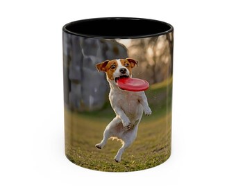 Happy Dog Photo Mug | Accent Coffee Mug 11oz 15oz