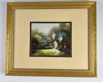 Thomas Kinkade Collector's Print Accent Print Beyond Autumn Gate Gold Frame COA