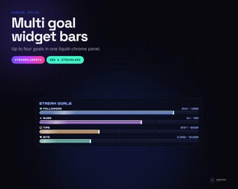 Y2K Multi Goal Widget für Twitch, StreamElements und OBS, Chrome Pulse