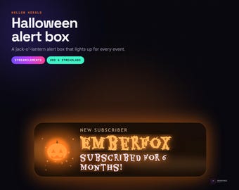 Halloween-Benachrichtigungsbox für Twitch, StreamElements und OBS, Hollow Herald