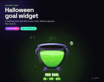 Animiertes Ziel-Widget für Cauldron Brew, Halloween-Stream-Overlay (StreamElements, OBS)