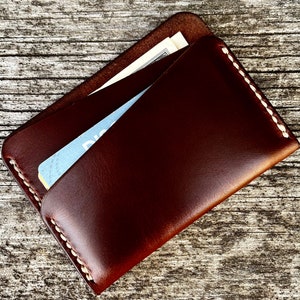 Monedero minimalista Monedero pequeño Monedero de bolsillo delantero Monedero de cuero delgado Monedero delgado para hombre Monedero delgado Monedero marrón delgado Monedero personalizado