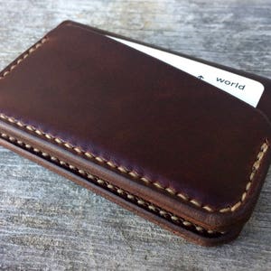 Front pocket wallet Card wallet Mens wallet Mens leather wallet Handsewn wallet Mens slim wallet Thin wallet Brown leather wallet Minimalist image 4