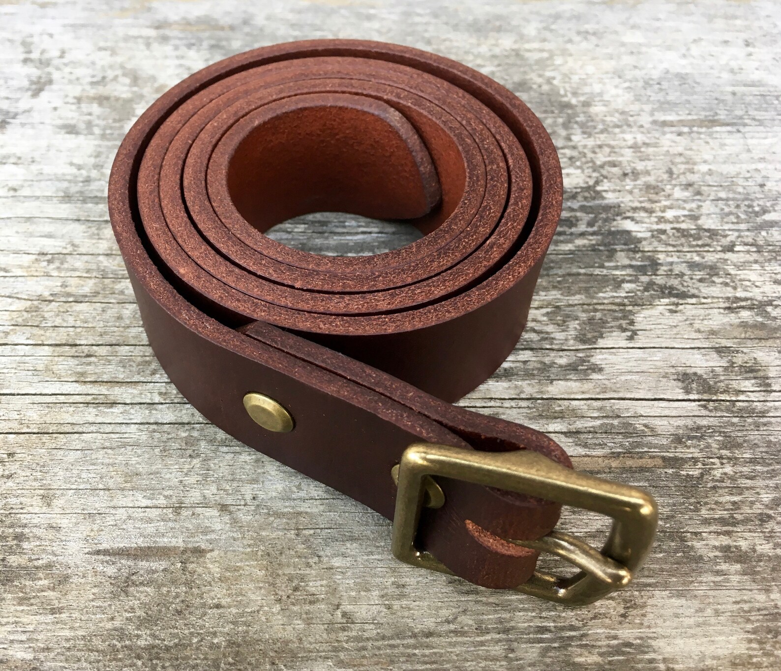 Simple brown leather belt Brown leather work belt Full grain Etsy