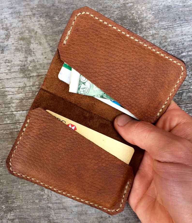 Front pocket wallet Leather wallet Made in the USA Full grain Etsy