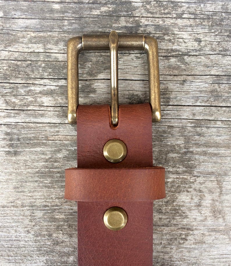 Light Brown Leather Work Belt Full Grain Leather Belt Solid Etsy